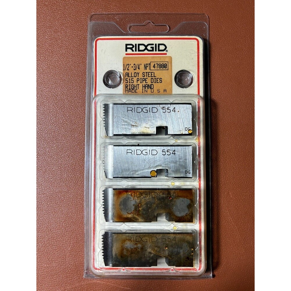 Ridgid 47880 1/2" -3/4" NPT Alloy Steel 515 Pipe Dies Right Hand USA DG